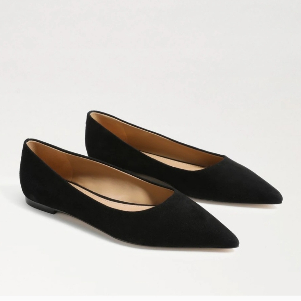 Sam Edelman Black Suede Pointed Toe Flats